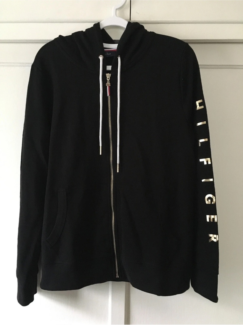 Tommy Hilfiger Black Zip-Up Hoodie Sz M